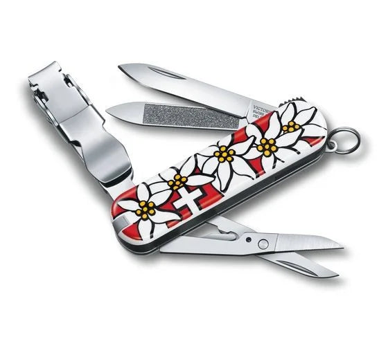 Victorinox Nail Clip Edelweiss, Nagelknipser kleines Taschenmesser. Mit seinen 5 funktionalen Funktionen steht es Ihnen immer zur Verfügung. 