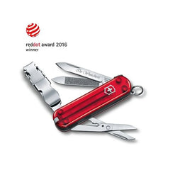 Victorinox Nail Clip Transparent Rot, Nagelknipser kleines Taschenmesser. Mit seinen 5 funktionalen Funktionen steht es Ihnen immer zur Verfügung. 