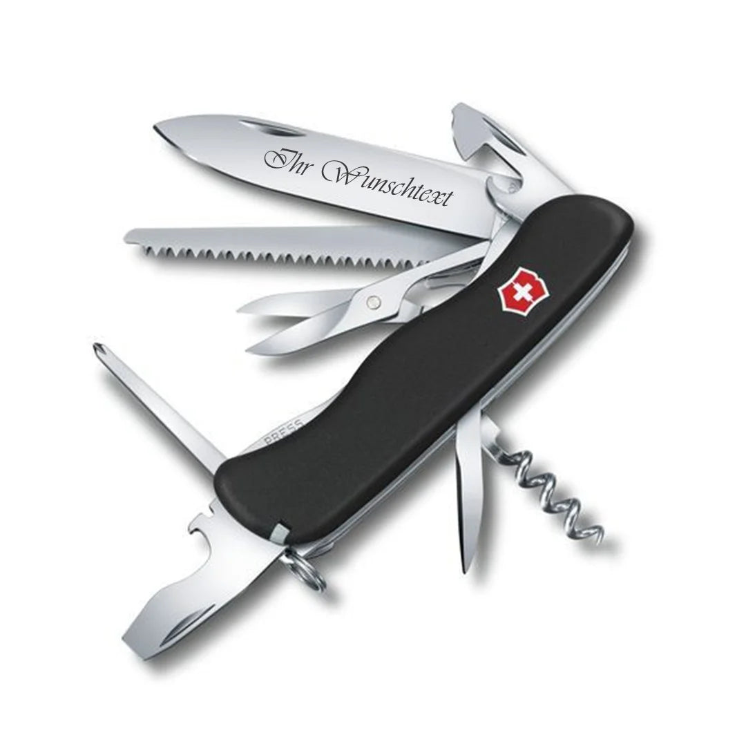 Schwarz Taschenmesser der Outrider-Serie von Victorinox hat einen grossen Körper und eine Scherenfunktion. Bei MyGeschenk zu attraktiven Preisen und versandkostenfrei.