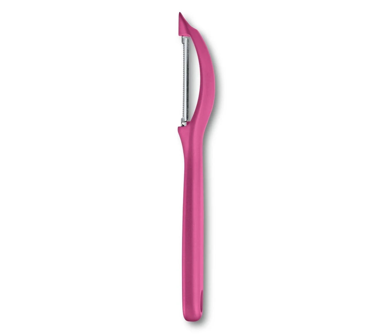 Victorinox Pink Sparschäler vollbringt mit seinen Extra Scharfer Klinge Wunder in der Küche. Verleihen Sie Ihrem Gemüse und Obst eine andere Atmosphäre.