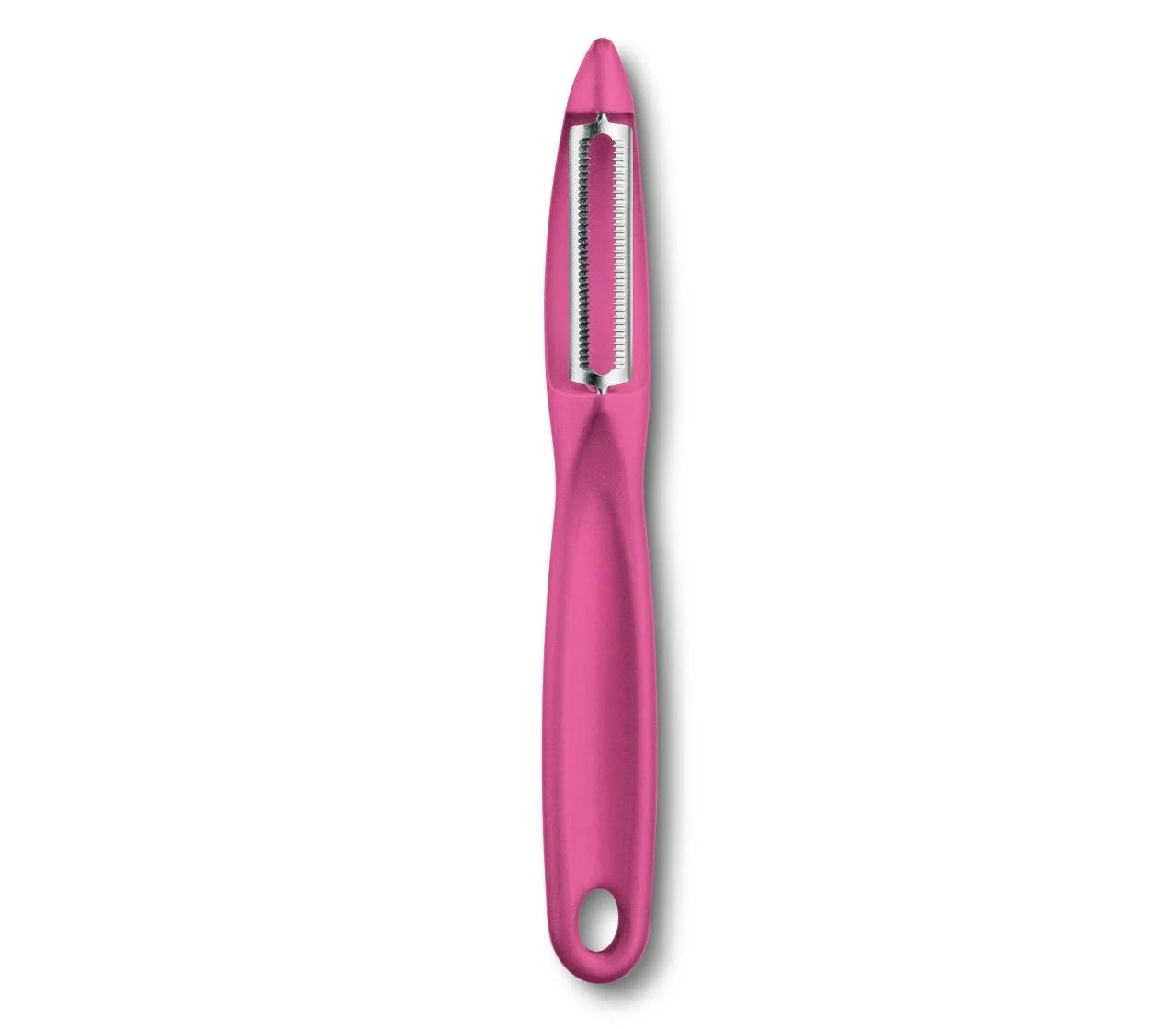 Victorinox Pink Sparschäler vollbringt mit seinen Extra Scharfer Klinge Wunder in der Küche. Verleihen Sie Ihrem Gemüse und Obst eine andere Atmosphäre.