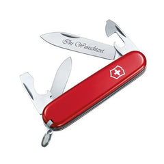 Victorinox Recruit Taschenmesser ist ein Multifunktionsmesser mit 10 Werkzeugen. Es kann immer mit Ihnen und sicher verwendet werden. Kostenloser Versand!