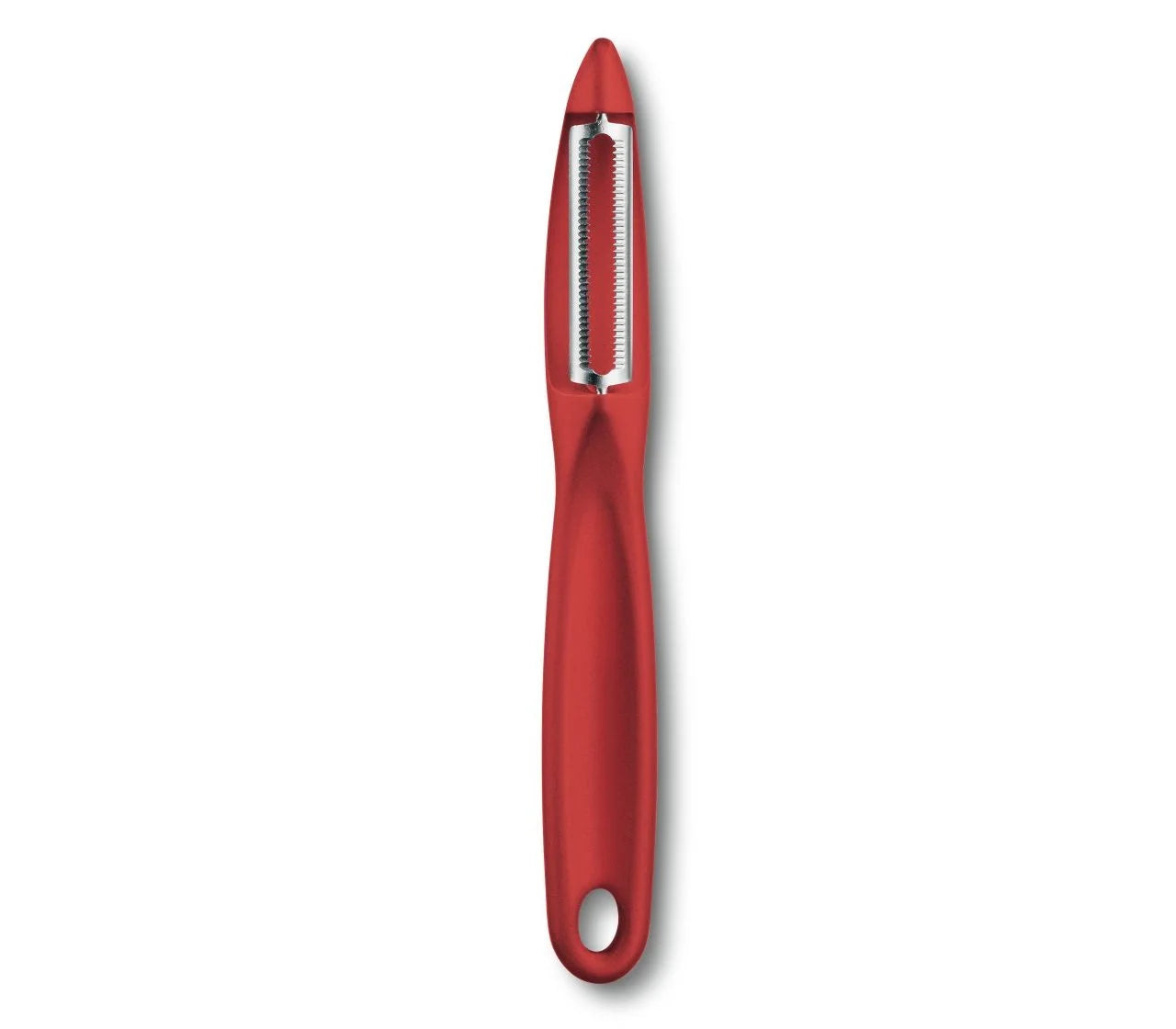 Victorinox Rot Sparschäler vollbringt mit seinen Extra Scharfer Klinge Wunder in der Küche. Verleihen Sie Ihrem Gemüse und Obst eine andere Atmosphäre.